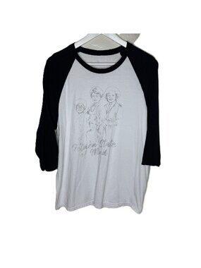 Golden Girls "Golden State of Mind" Black & White Baseball Shirt, Size Medium